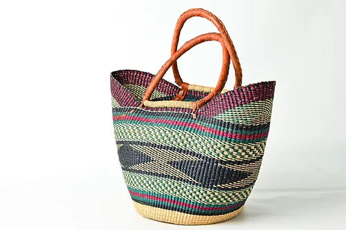 African Queen Basket - U Shopper Short Handles  - 2 Styles