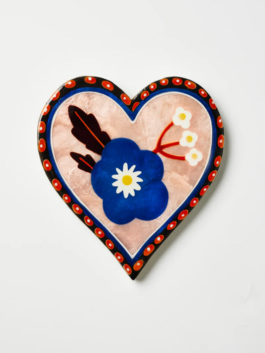 Jones & Co Bloom Nouveau Wall Art -  Blue Heart