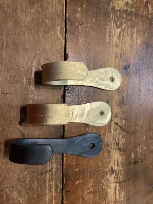 Iron Coat Hook - wrought iron or wrought iron finished in brass