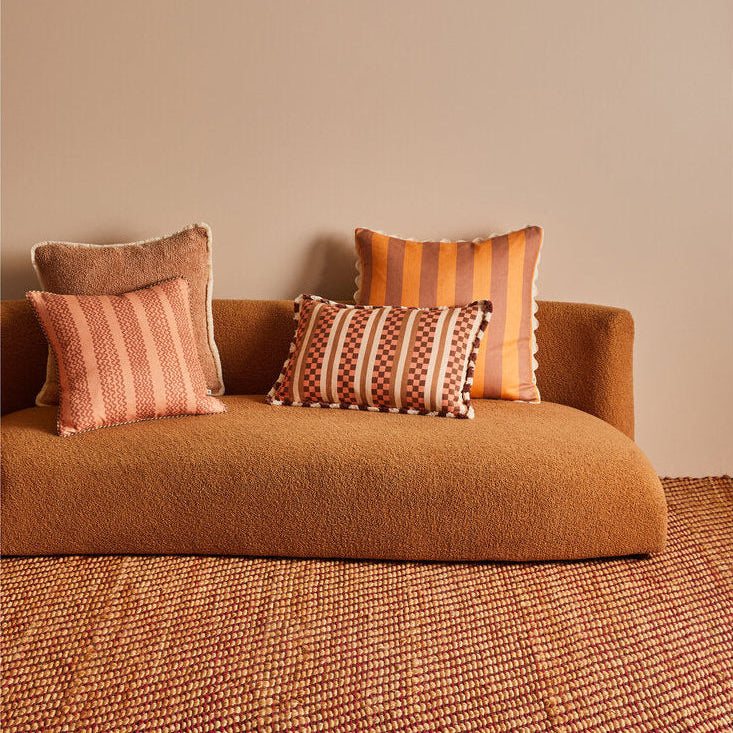 Bonnie & Neil Marco Tile Cushion - Terracotta