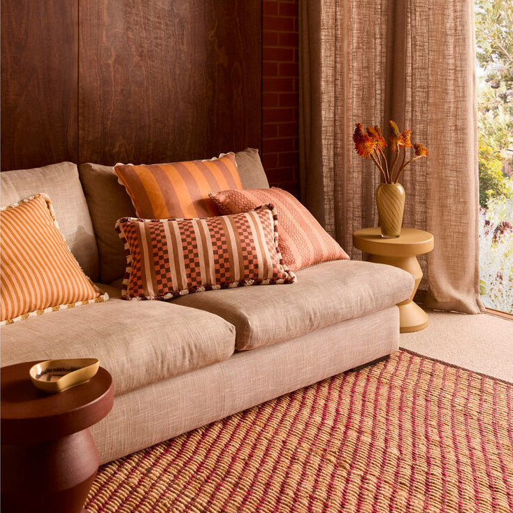 Bonnie & Neil Marco Tile Cushion - Terracotta