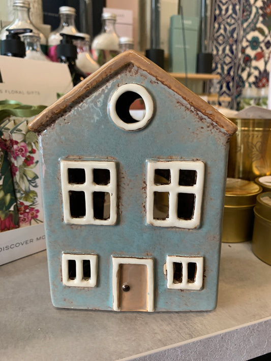 Alsace Tea Light House - light blue