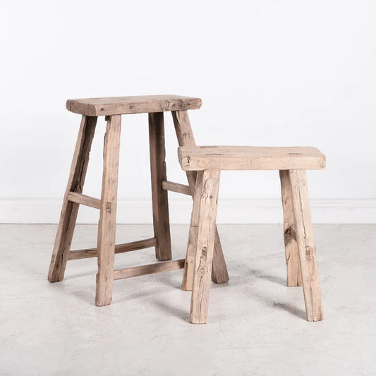 Wooden stool with Rectangular Seat