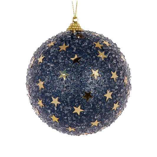 Midnight Blue Gold Stars Bauble