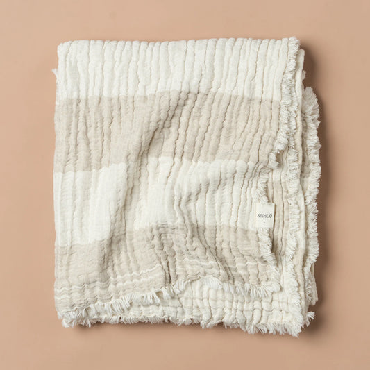 Saarde Enes Linen Throw - Natural