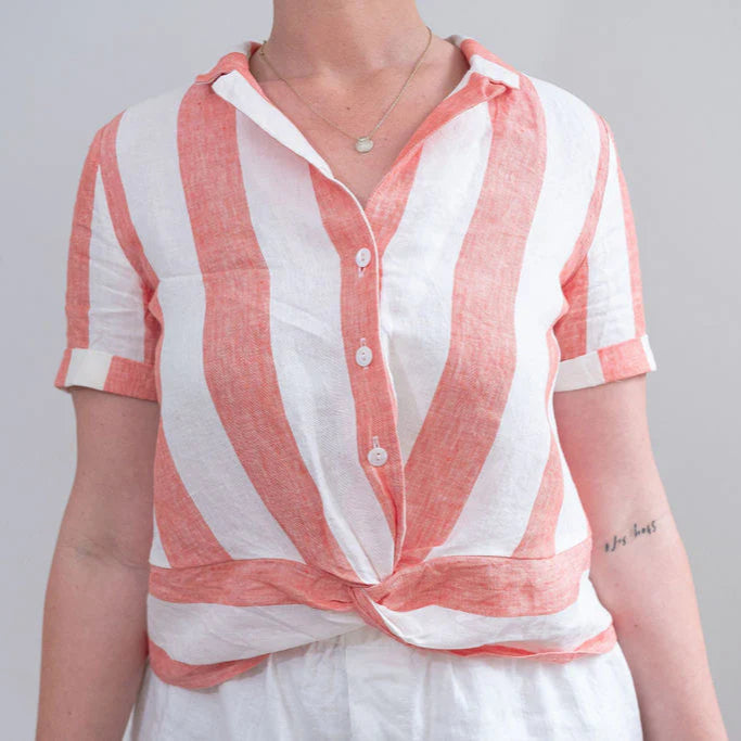 Miss Molly Ivy Shirt - Rose Stripe