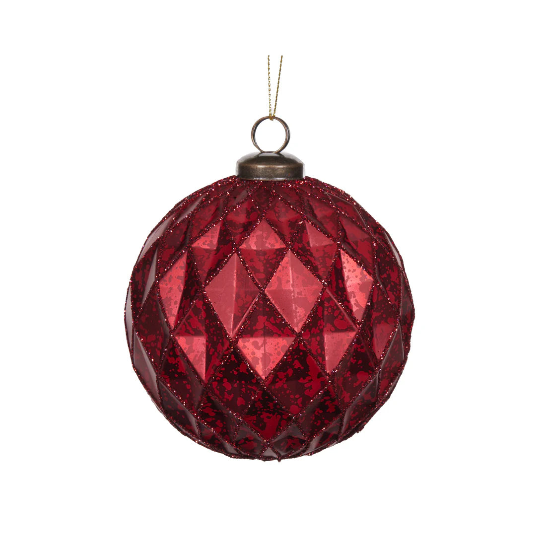 Matte Red Quilted Bauble