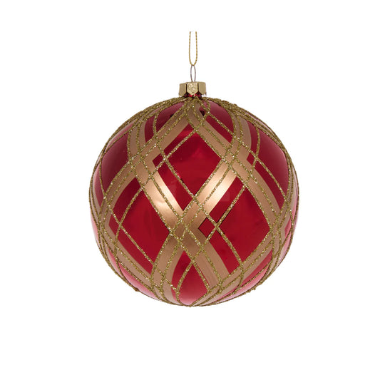 Red Check Bauble