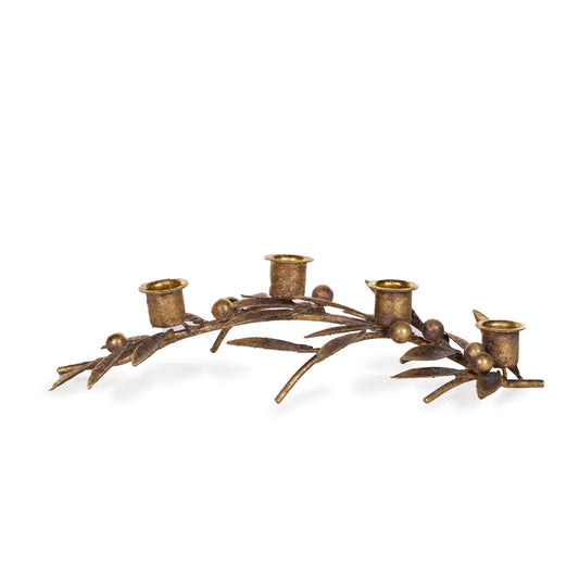 Antique Copper Mistletoe Candle Stick Holder