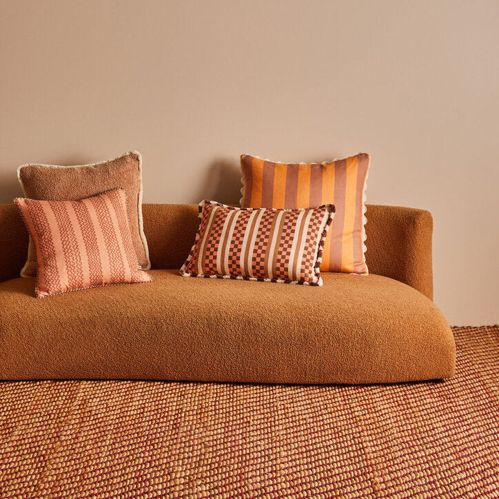 Bonnie & Neil Bold Stripe Cushion - Peach