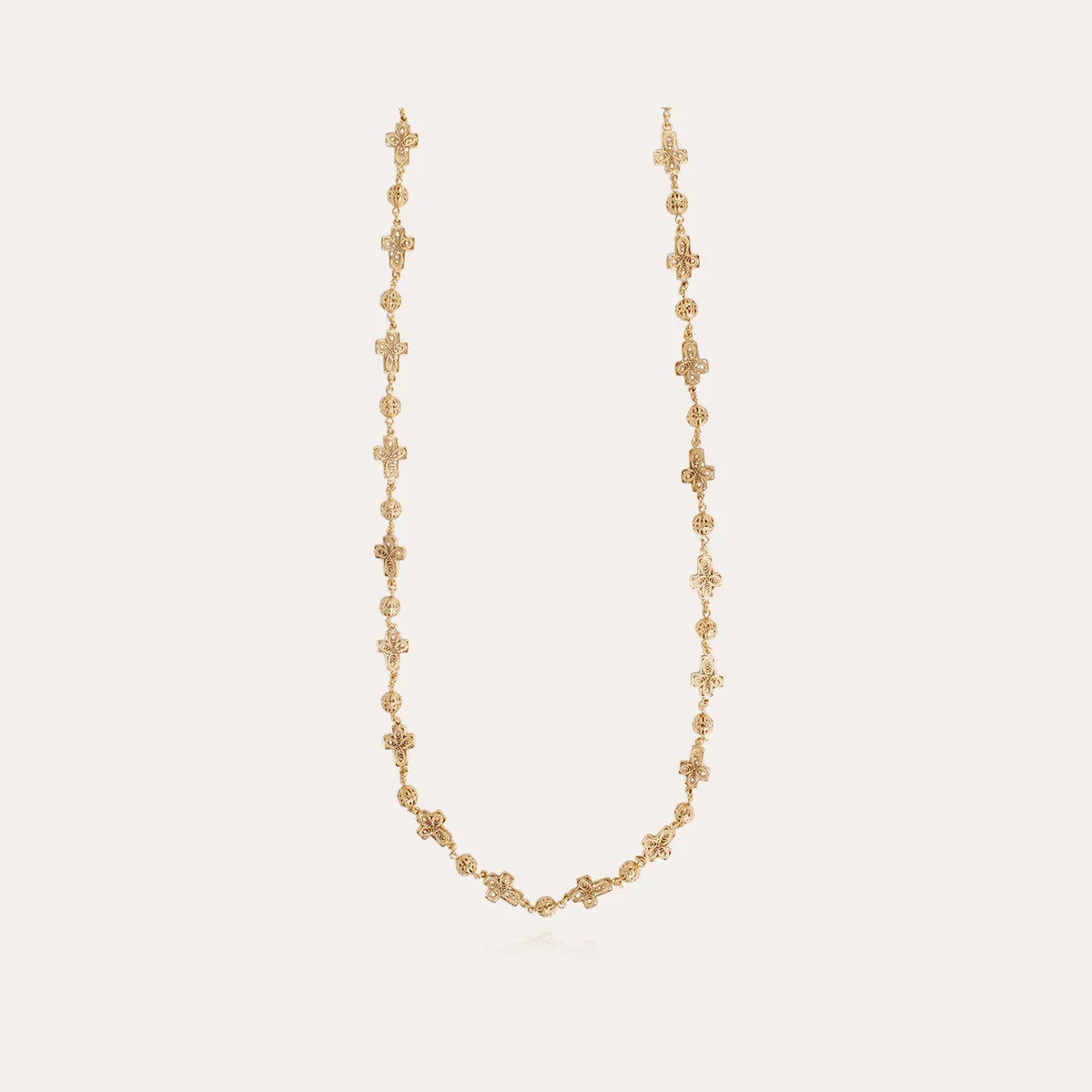 Gas Bijoux Yuca Croix Gold Long Necklace