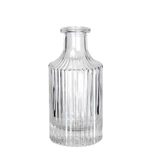Goss Glass Bud Vase - ribbed clear glass - large