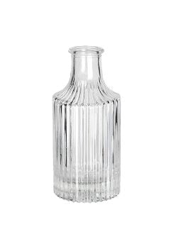 Goss Glass Bud Vase - ribbed clear glass - small