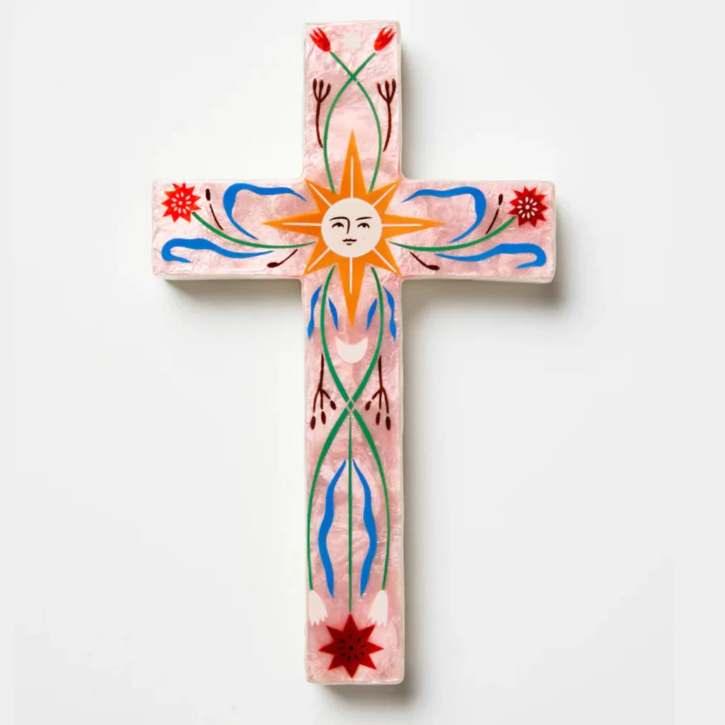 Jones & Co Fable Pink Sun Cross - Large