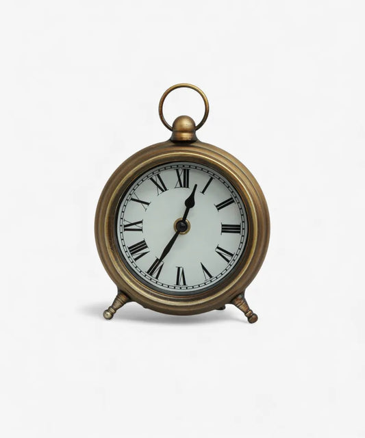 Desk Clock Antique Gold