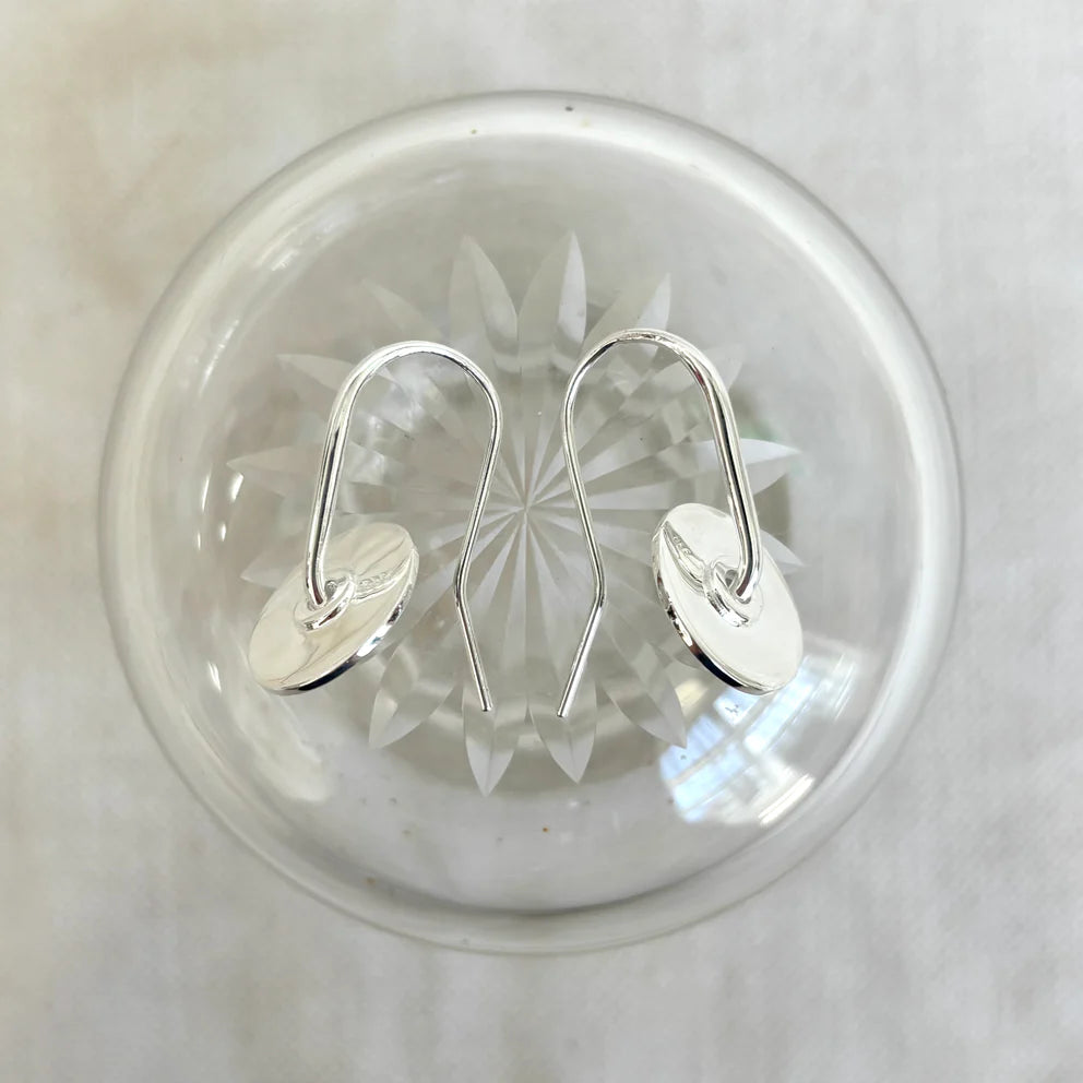 Verdant Heart Baie Earrings Silver Disc