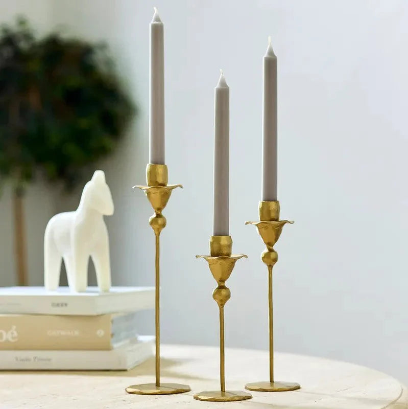 Iron candlestick holder - gold