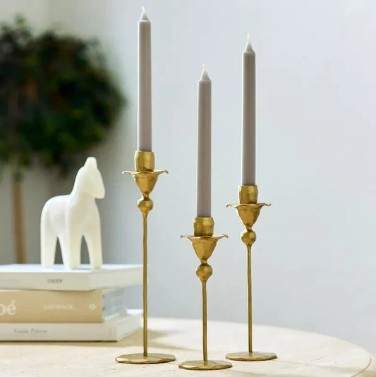 Iron candlestick holder - gold
