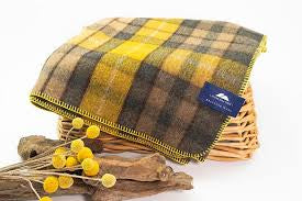 Country Rug - Recycled Wool Tartan Blanket by Stone Hill View with canvas under blanket