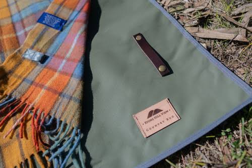Country Rug - Recycled Wool Tartan Blanket by Stone Hill View with canvas under blanket