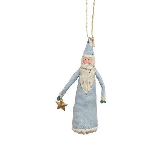 Blue Canvas Santa Hanging Decoration