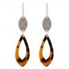 LOVEbomb Earrings - Tortoiseshell Resin & Leaf Long Earrings