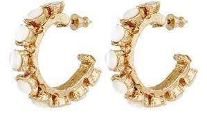 Gas Bijoux Hoop Earrings - Gold and Mother of Pearl