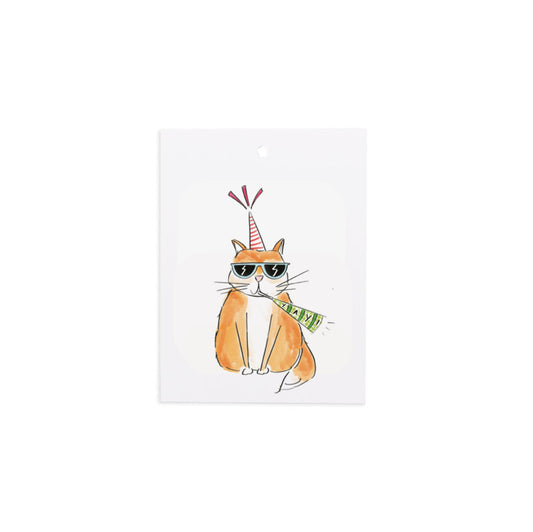 Wild Cat Birthday Gift Tag