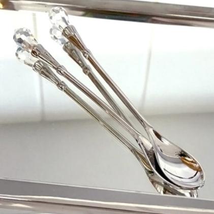 Condiment spoon with Crystal handle