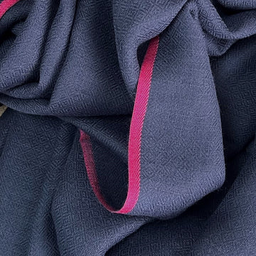 Scarf - Navy with a pink edge