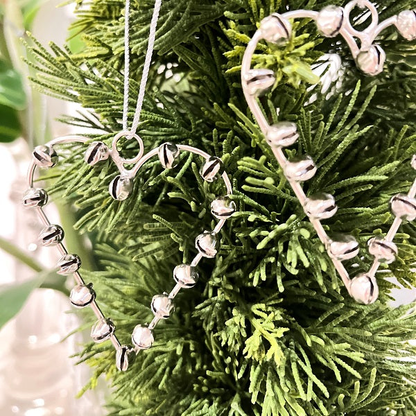 Silver Heart & Star Christmas Ornaments