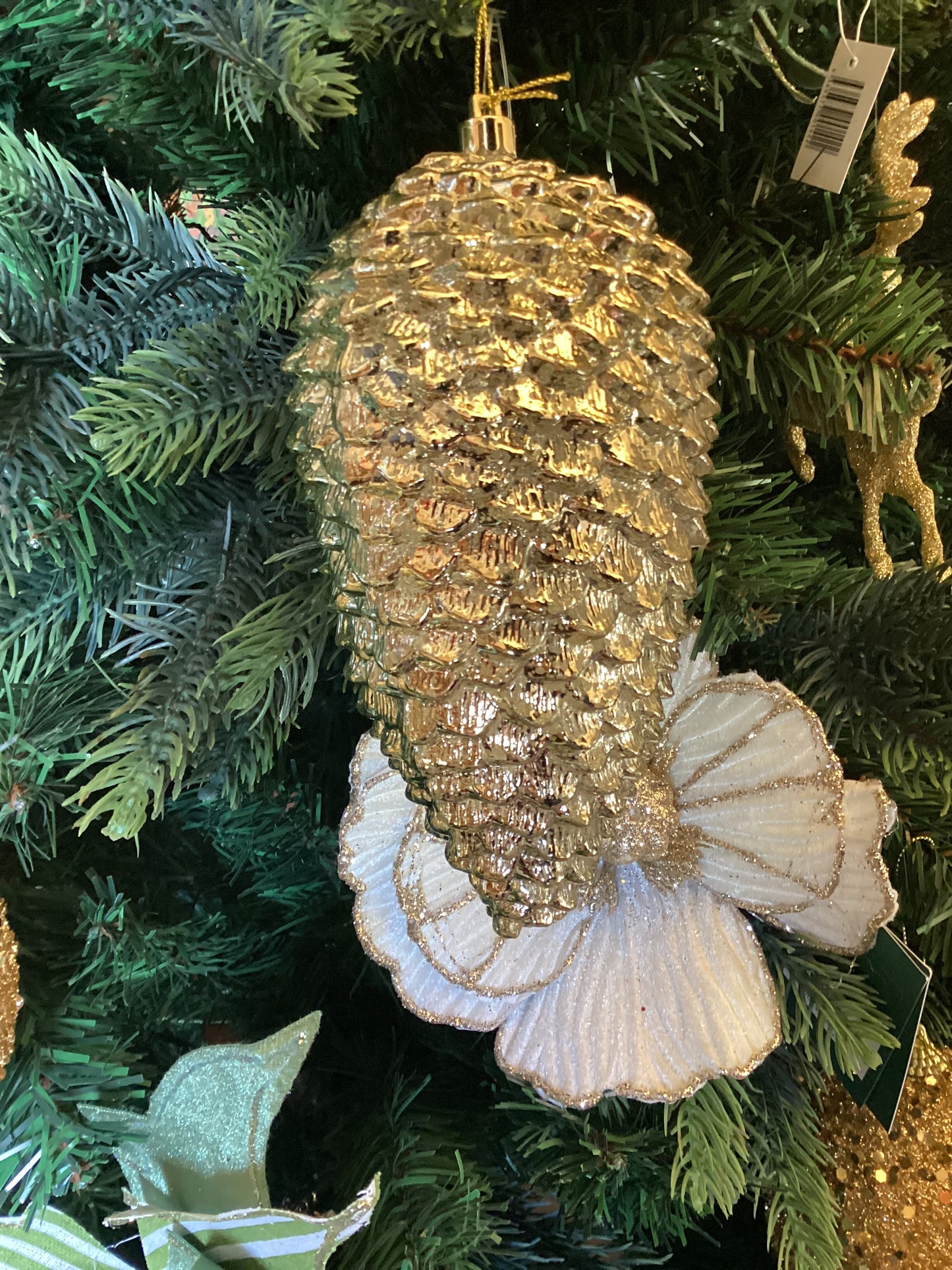 Gold Mercury Pinecone Bauble Christmas Decoration