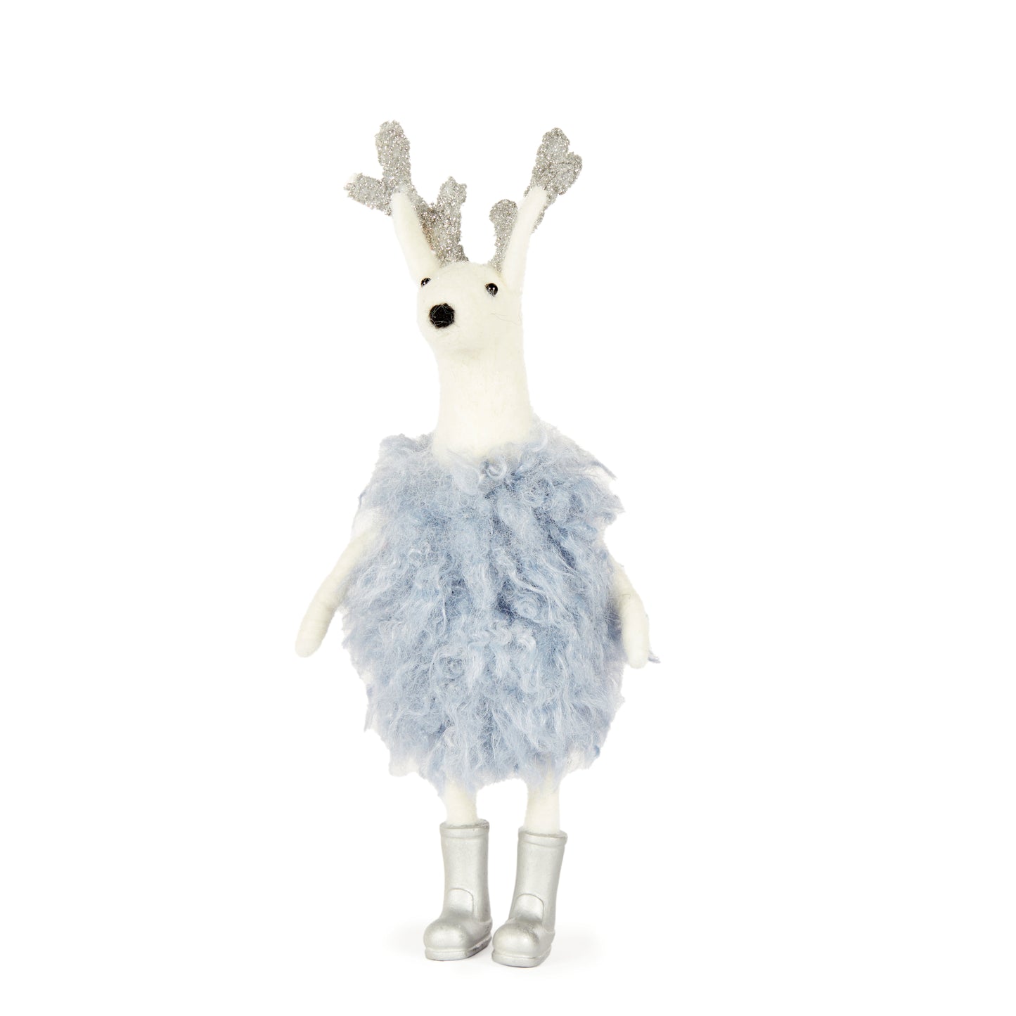 Snowy Blue Reindeer in Gumboots Christmas Decoration