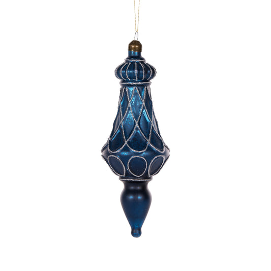 Midnight Blue Embellished Drop Finial Ornament