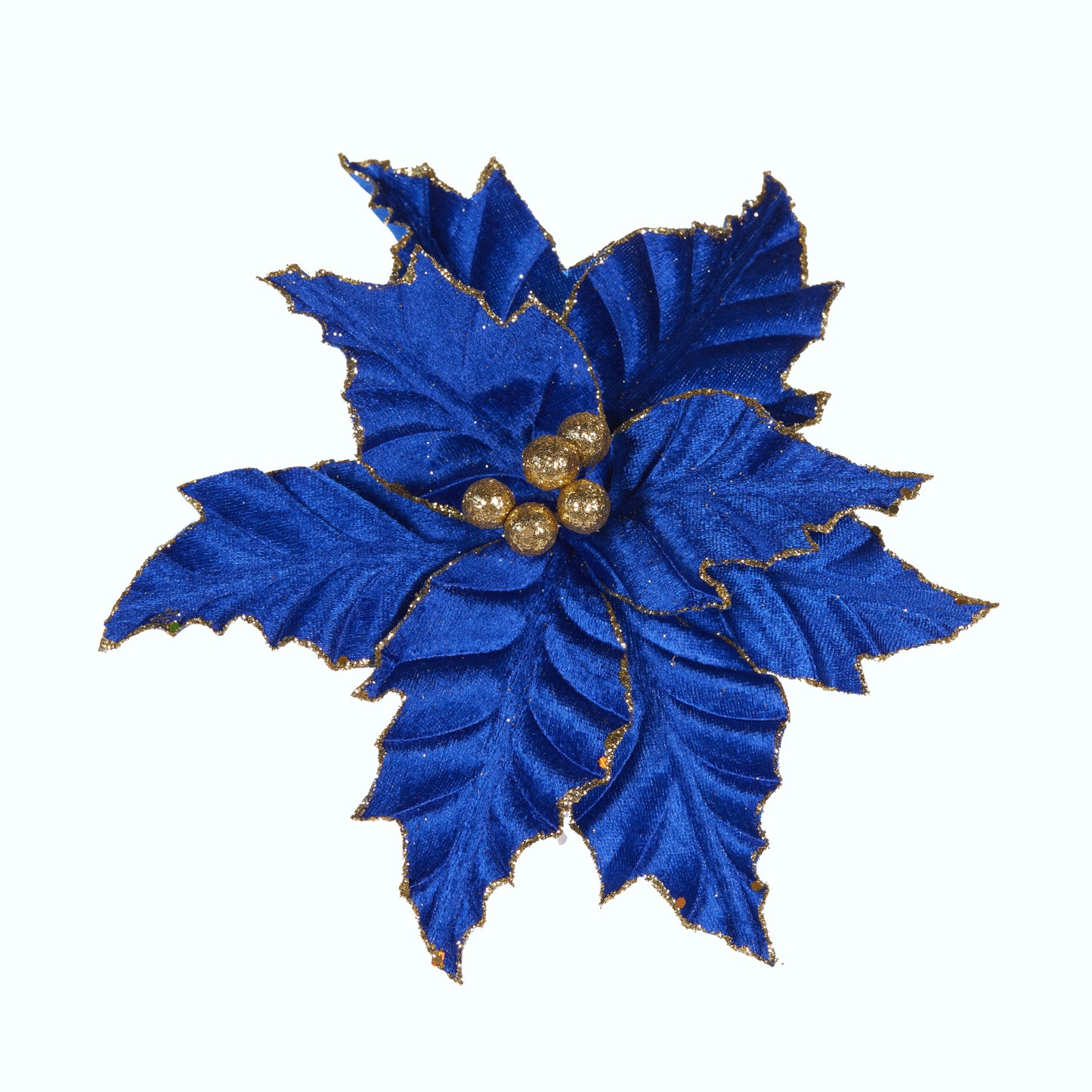Midnight Blue Poinsettia flower clip Christmas Decoration