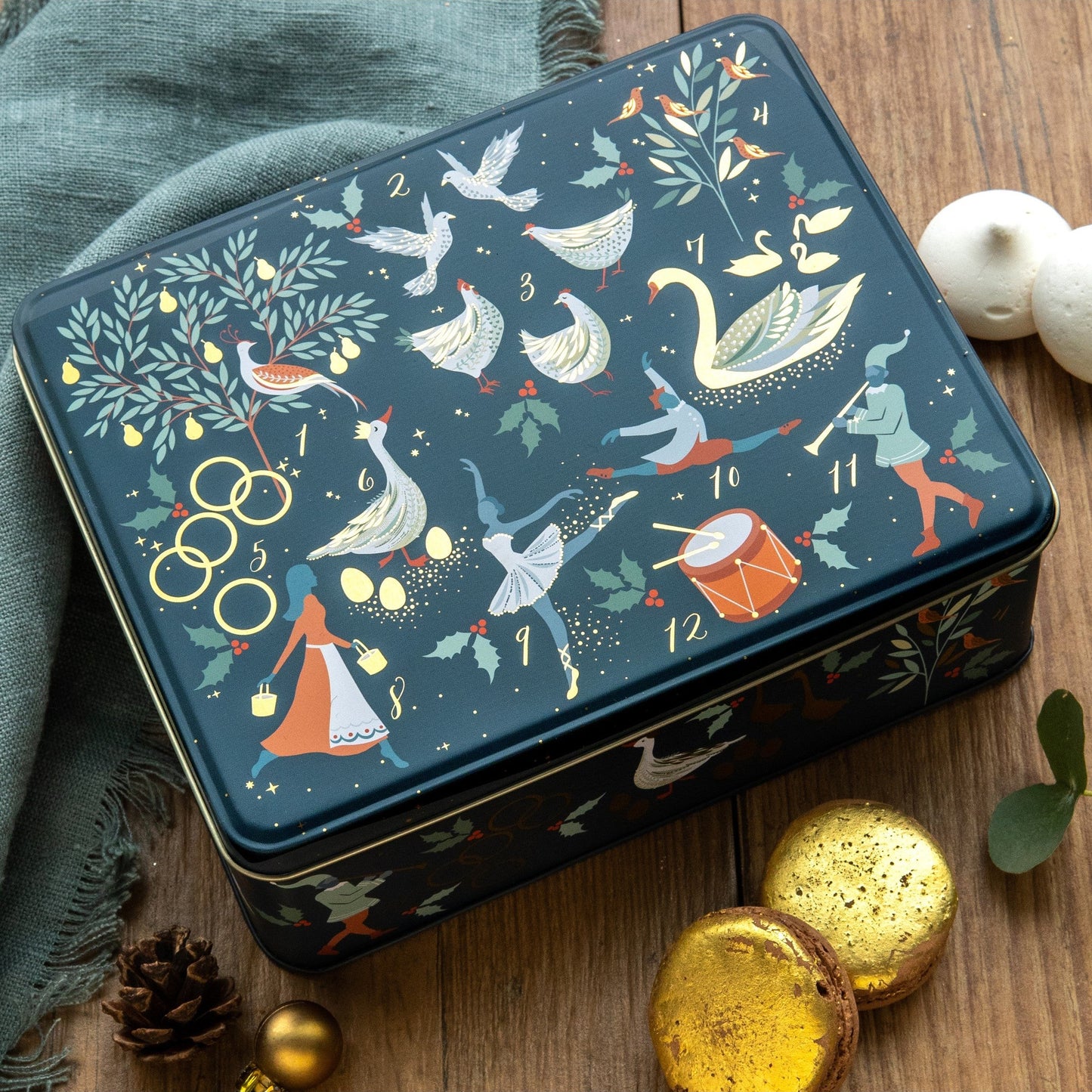 12 Days of Christmas Biscuit Tin by Sara Miller