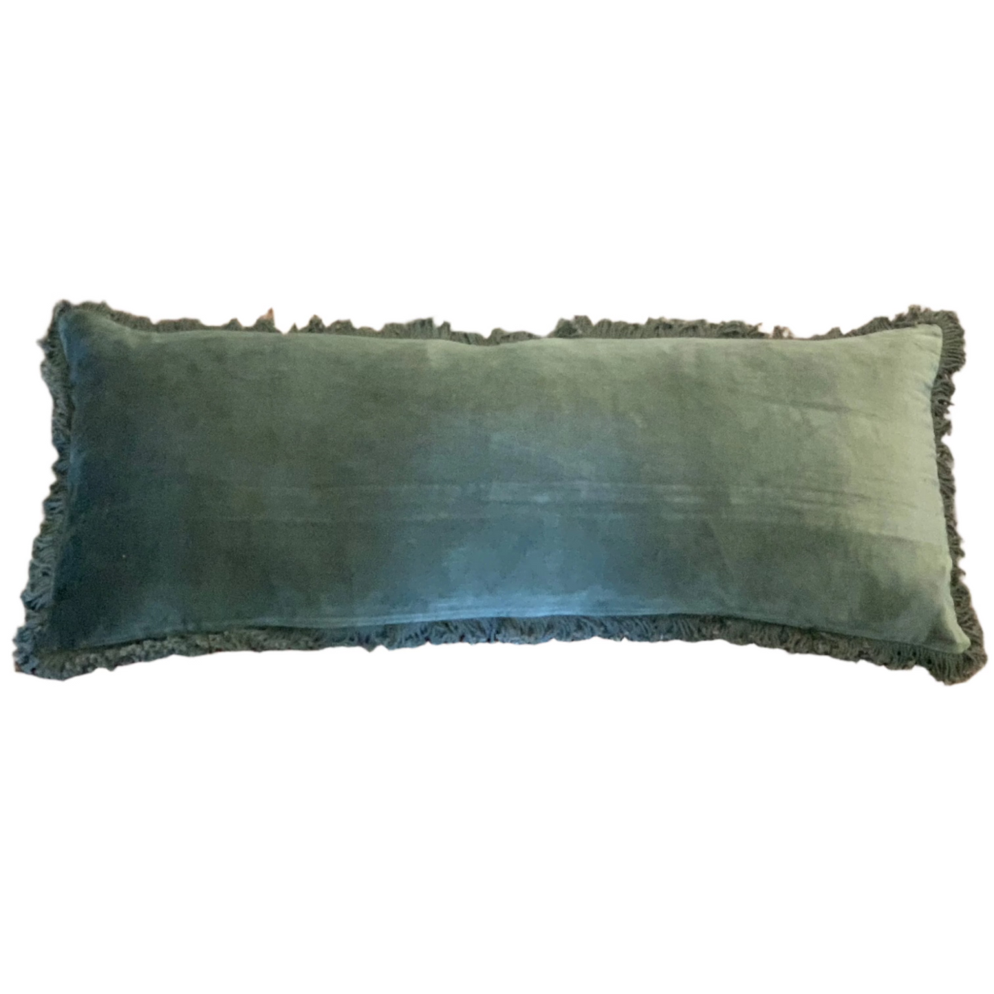 Saarde Velvet Bolster Cushion - Dark Olive