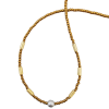 LOVEbomb hand strung necklace with metallic gold Miyuki Japanese seed beads