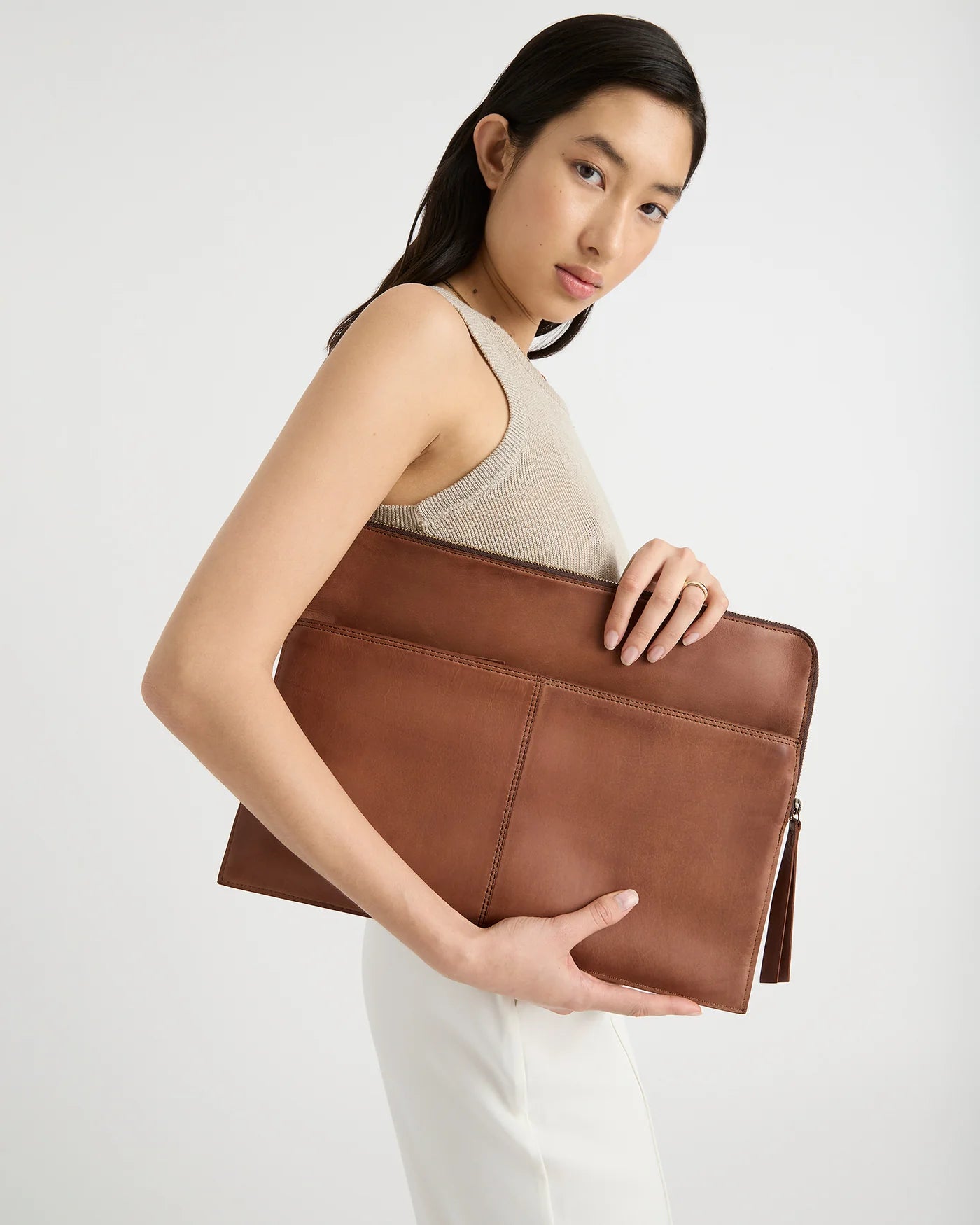 JUJU & Co Leather Laptop Sleeve + Document Holder - 3 colours