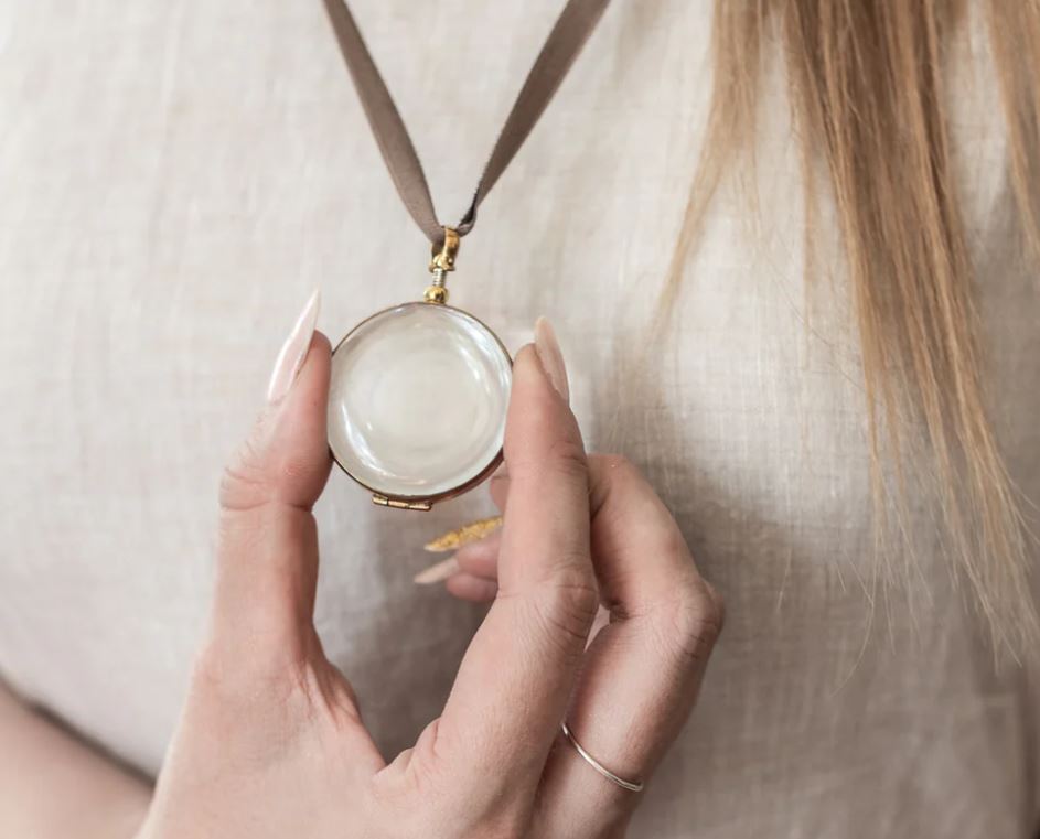 Rock Crystal Locket - Large Square