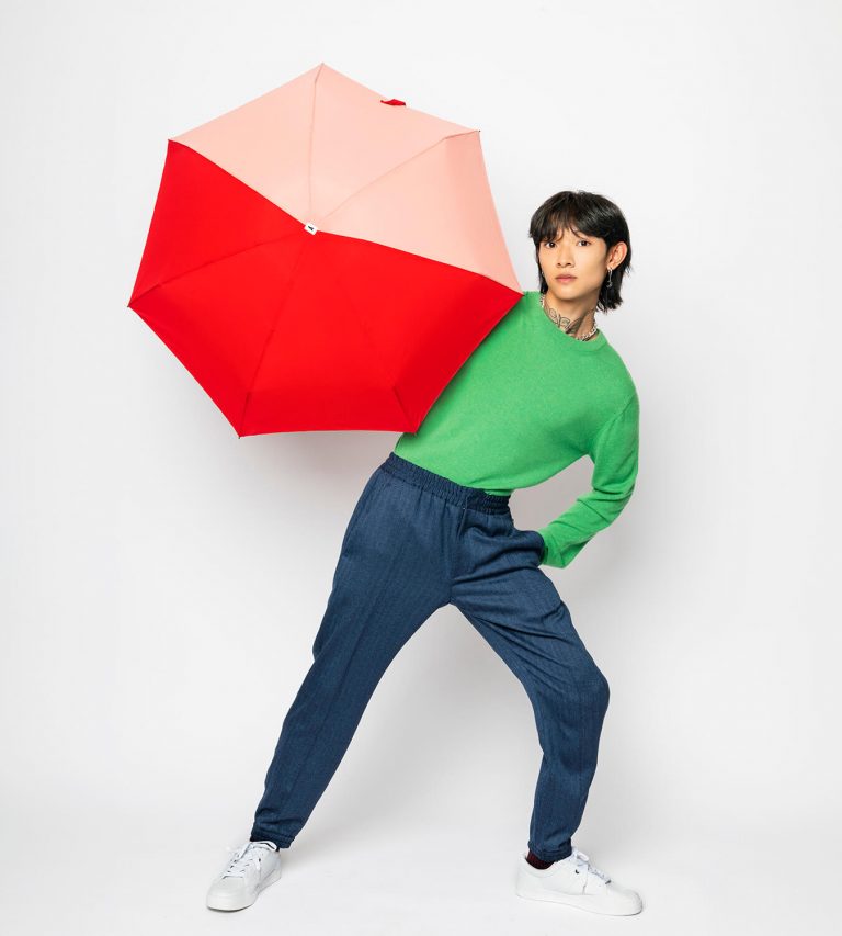 Anatole Micro-Umbrella - Two Toned - Edmund (Coral and Red)