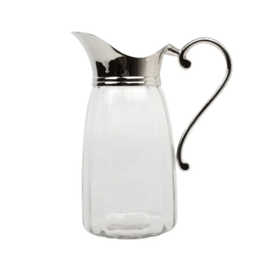 Tall Glass Jug with Silver Spout