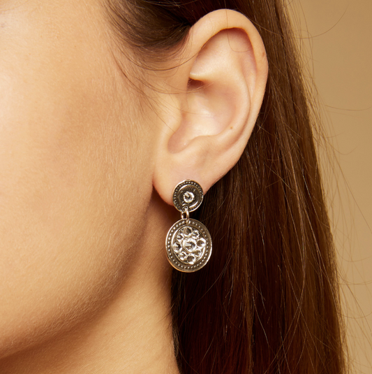 Gas Bijoux Sequin Silver Earrings