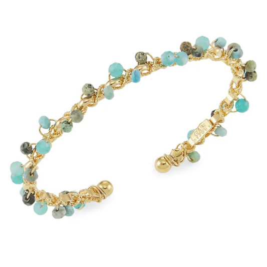 Gas Bijoux Orphee Bracelet/Cuff Gold - blue beads