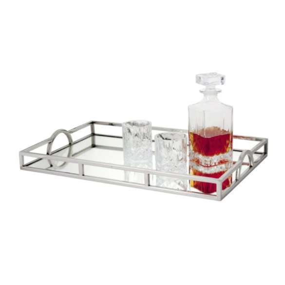 Rectangle Silver Mirror Tray (Large)