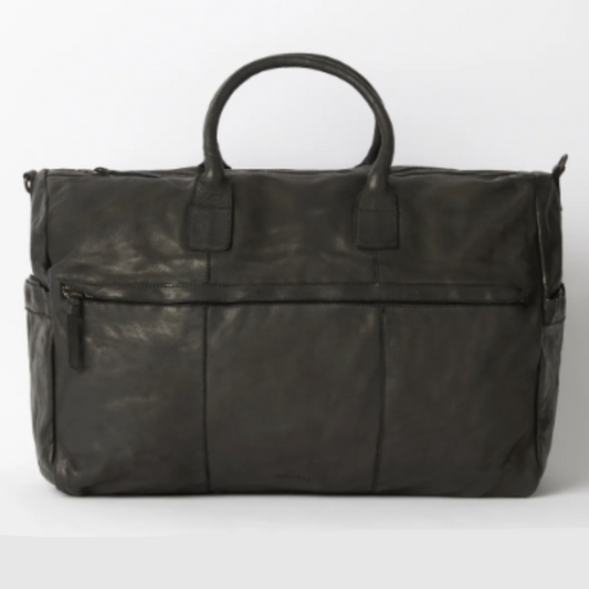 JUJU & Co Leather Travel Bag (Black)