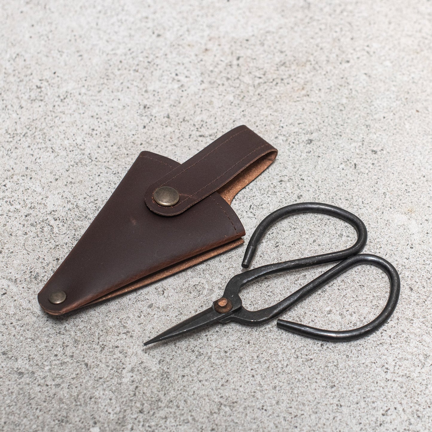 Scissors in a Leather Pouch