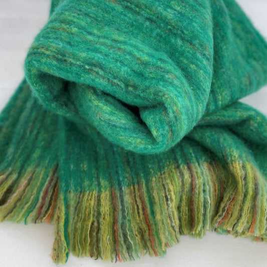 Faux Mo Throw rug - Emerald Green