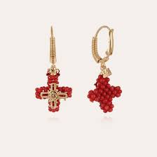 Gas Bijoux  Tao Croix perle earrings gold