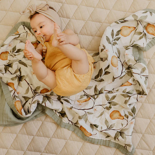Snug as a Bub Whimsical Pear Snuggly Baby Blanket